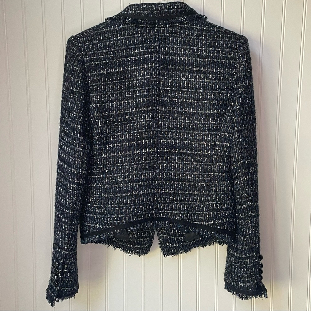 Veronica Beard Cooke Dickey Jacket Navy Blue Tweed Size 8 - Picture 8 of 9